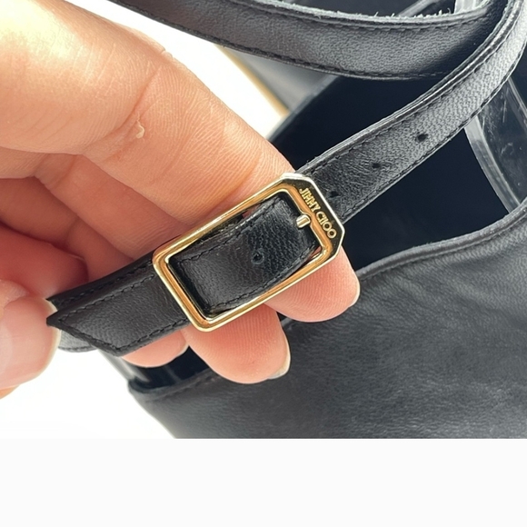 Jimmy Choo Black Peep-Toe Heels Size 36 - Picture 9 of 16